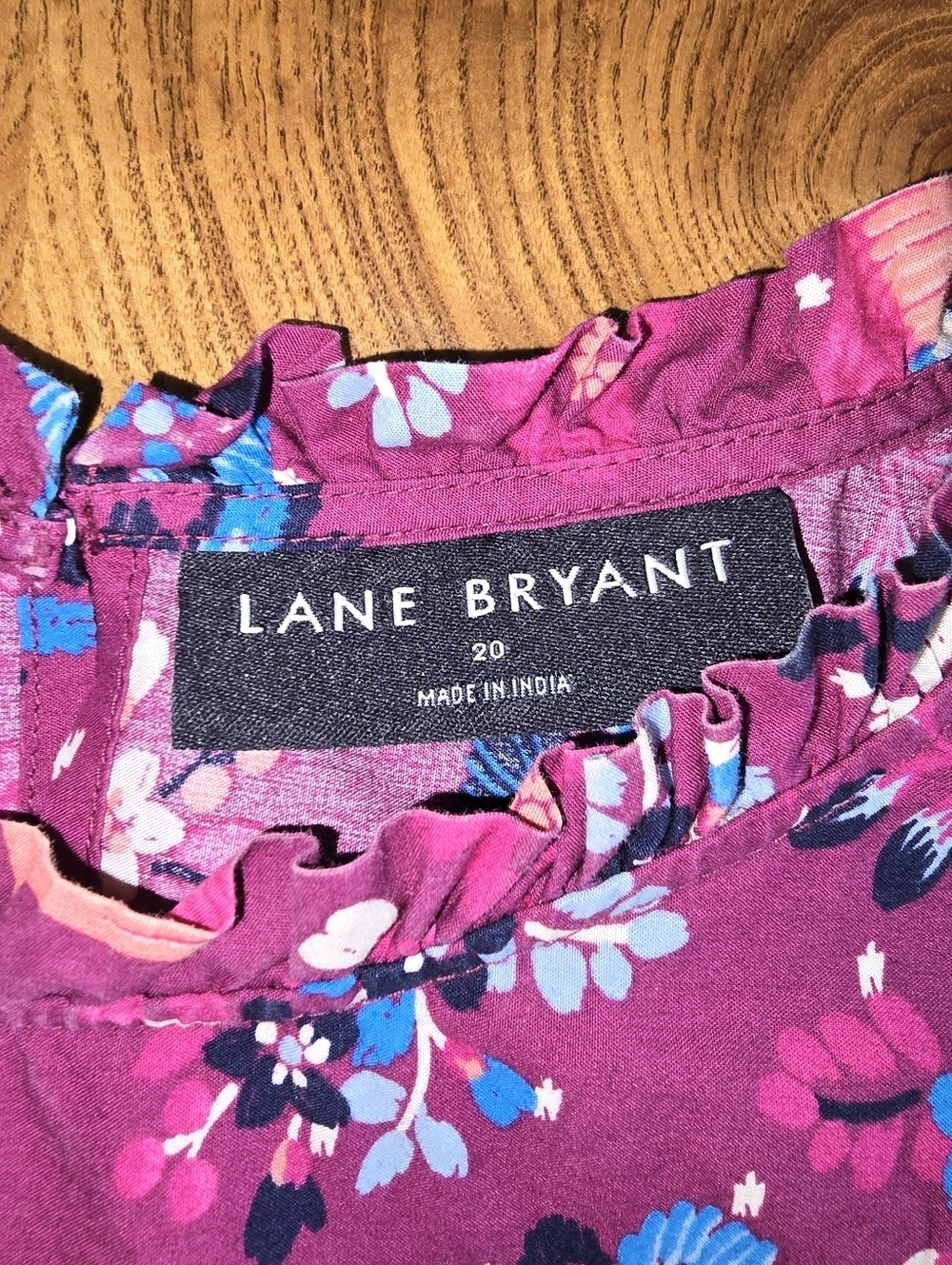 Lane Bryant Women's Plus Size 20 Purple Floral Bird Print Cotton Blouse - Picture 3 of 7
